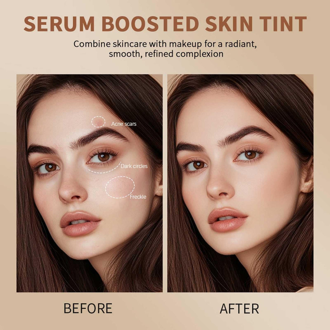 Foundation Stick Beauty Balm Serum Boosted Skin Tint, Solid Tinted Moisturizing Serum Contour Stick Foundation Face Stick for Women, Natural Finish Makeup