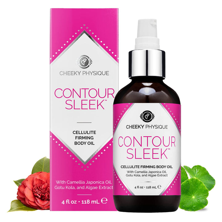 Contour Sleek Camellia Firming Body Oil - Anti Cellulite Massage Oil with Camellia Japonica Oil + Gotu Kola + Algae Extract - 4 oz.
