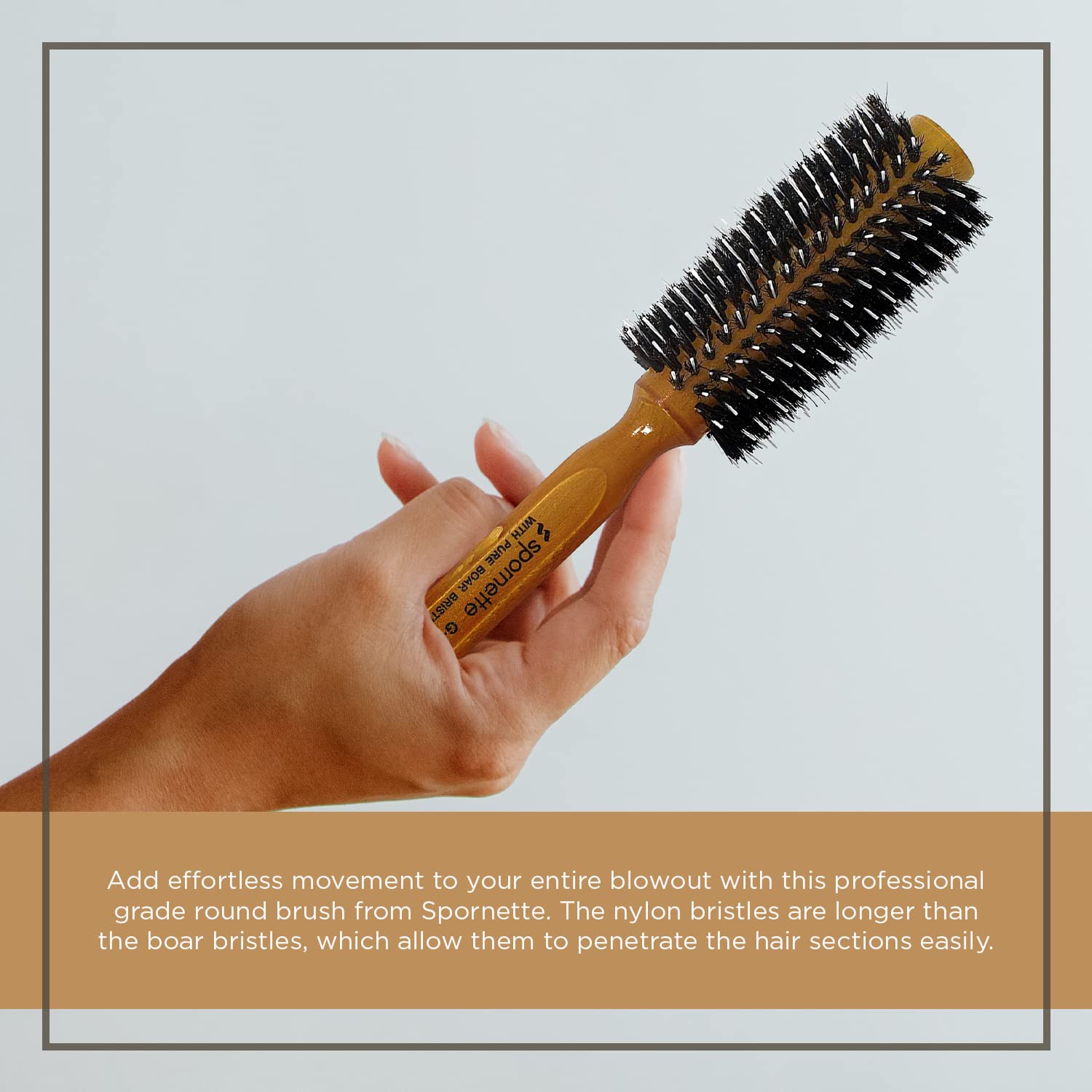 Porcupine Boar-Nylon Bristle Round Brush , 2-Inch Diameter