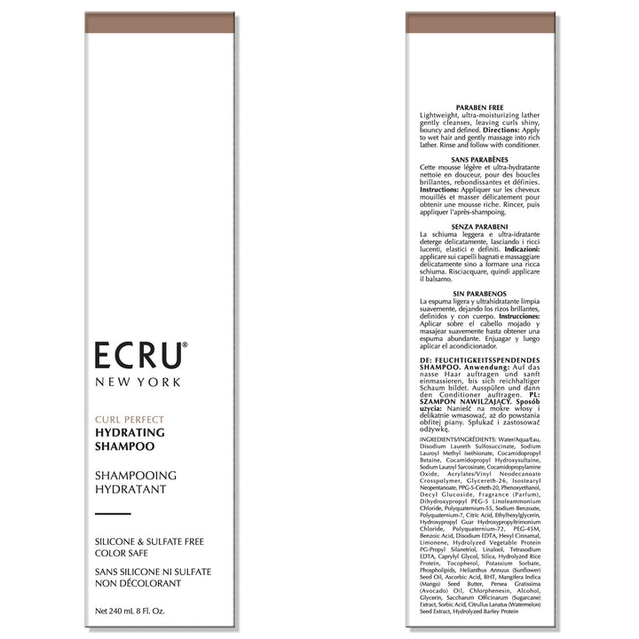 ECRU New York Curl Perfect Hydrating Shampoo, Curly Hair Shampoo for Women or Men, 24oz
