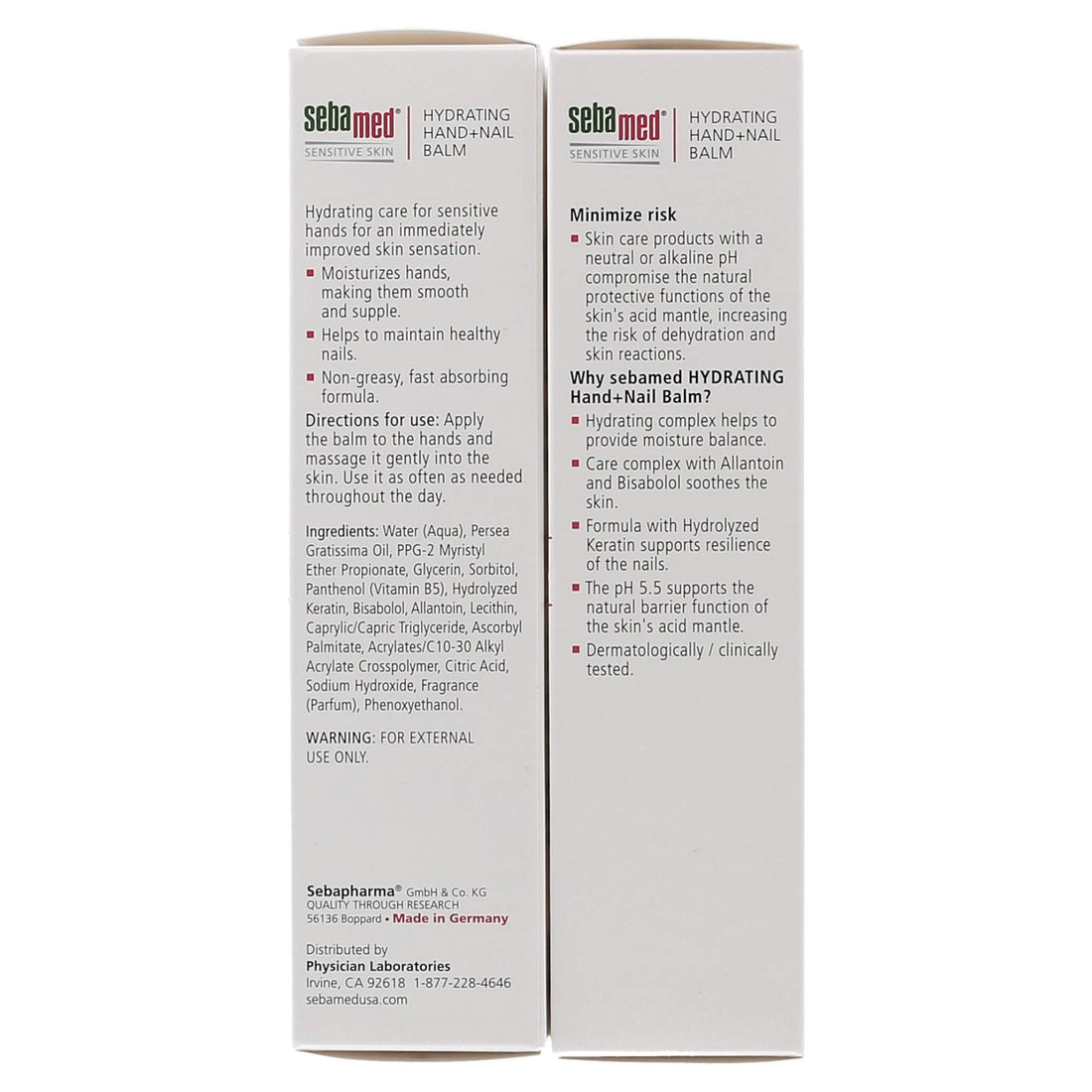 Sebamed Hand & Nail Balm, 2.6 oz(75ml), 2 Pack