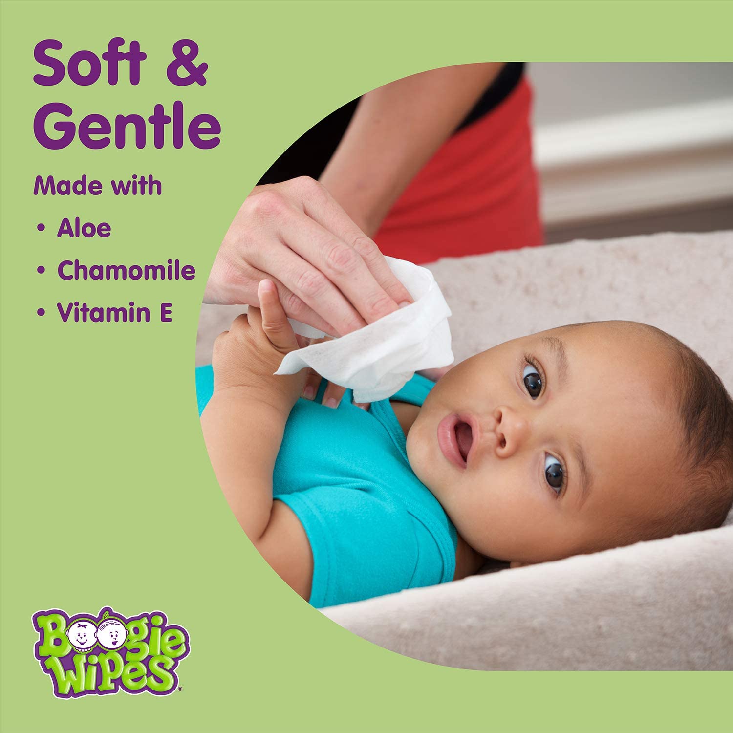 Saline Nose Wipes by Boogie, for Baby & Kids, Face, Hand & Body, FSA/HSA Eligible, Made with Vitamin E, Aloe, and Natural Saline, Grape Scent, 30 Count (Pack of 6)