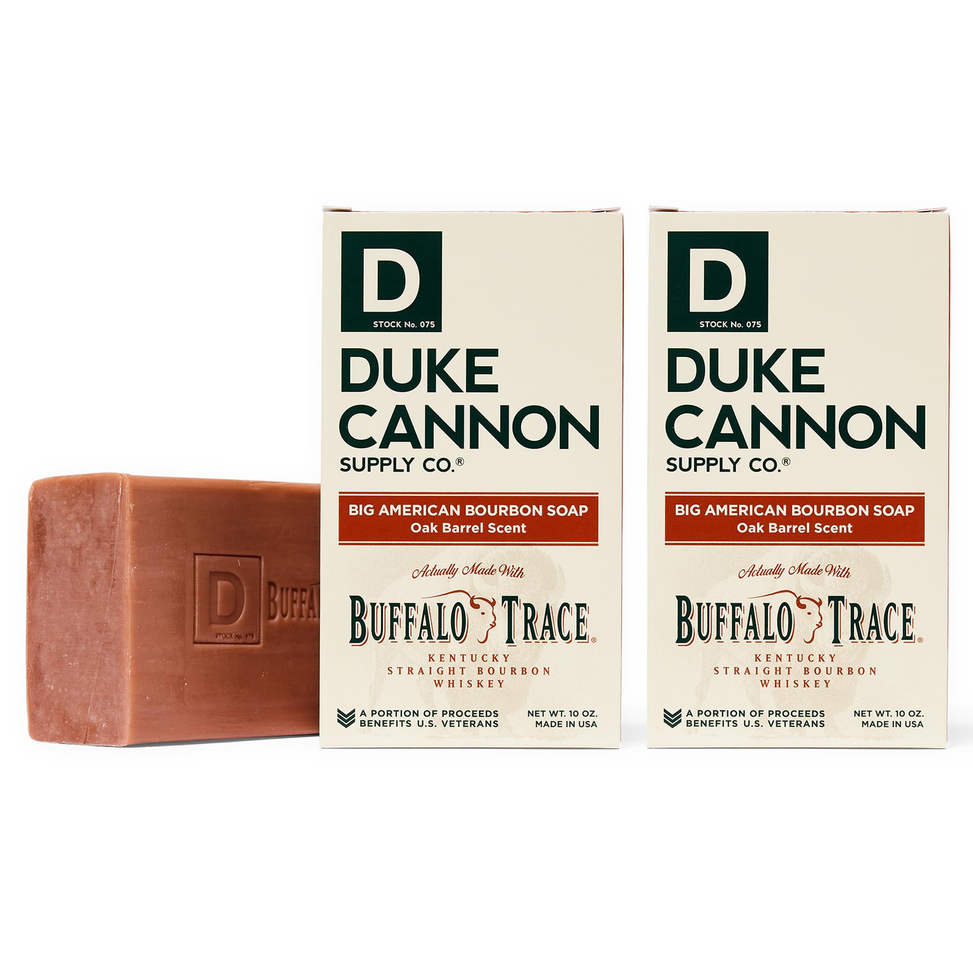 Duke Cannon Bourbon Soap - Buffalo Trace Kentucky Straight Bourbon Whiskey Bar Soap - Oak Barrel Scent, 10oz