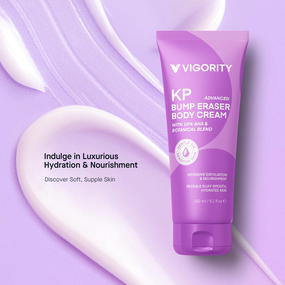 Vigority KP Bump Eraser for Keratosis Pilaris: Body Moisturizer Exfoliating Cream - KP Bump Be Gone Treatment for Bumpy Dry Rough Skin