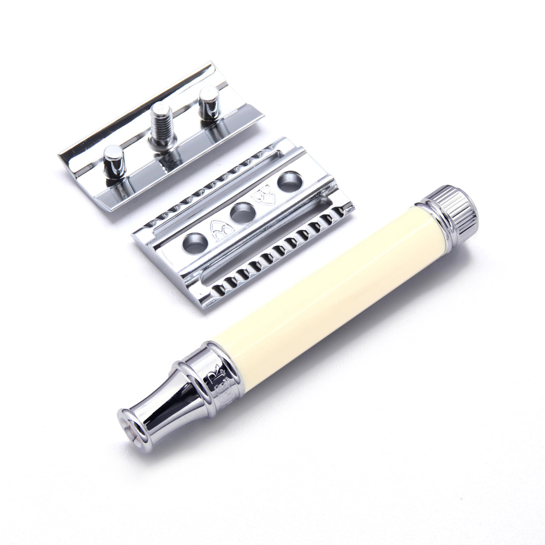 Edwin Jagger De87bl Faux Ivory Double Edge Safety Razor, Ivory