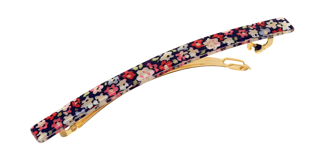 Petite Fleur Red : France Luxe Long and Skinny Barrette - Petite Fleur Red