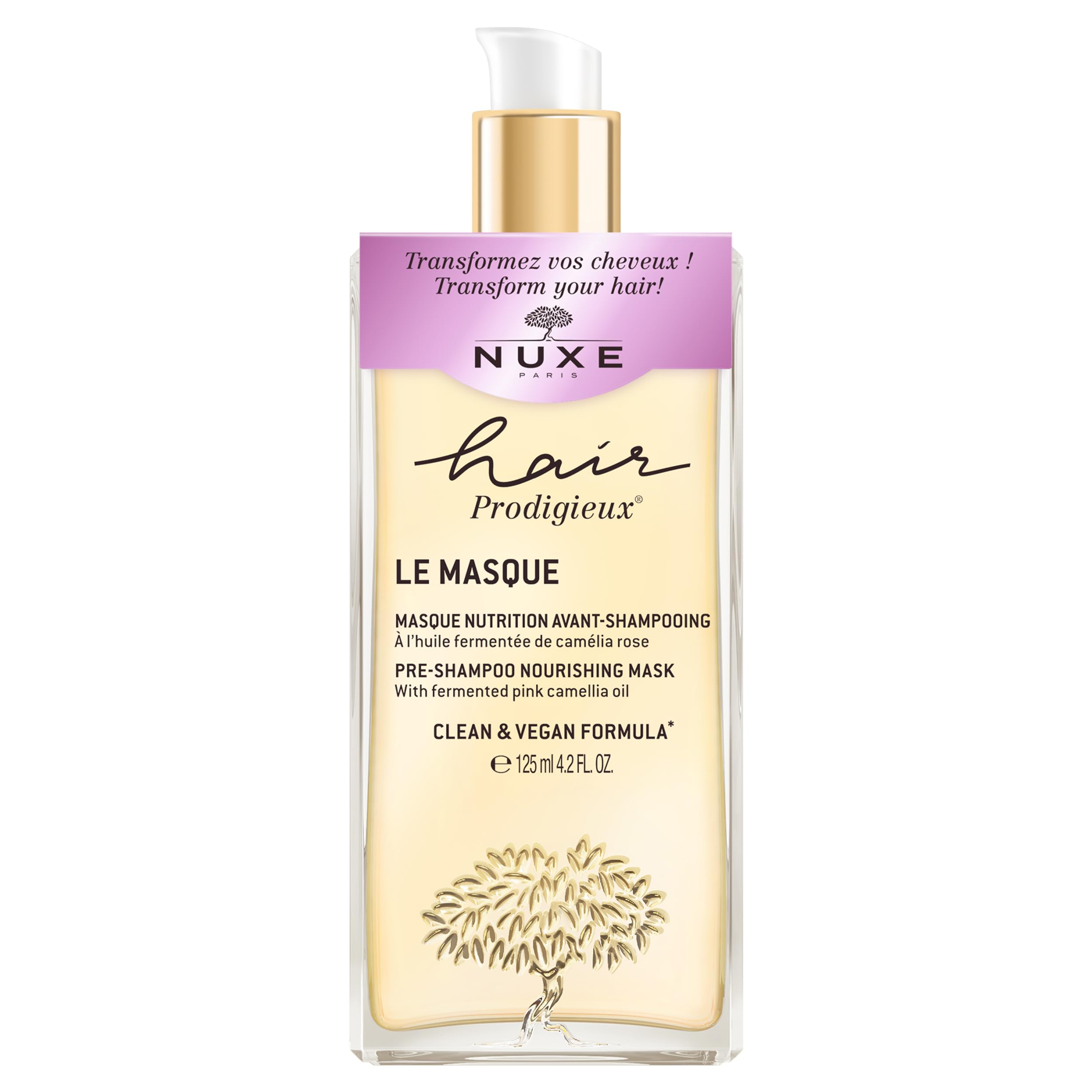 Nuxe Hair Prodigieux Pre-Shampoo Nourishing Mask. Intense Repair & Shine Treatment with Jojoba and Argan Oil, Silicon Free, 4.2 Fl Oz
