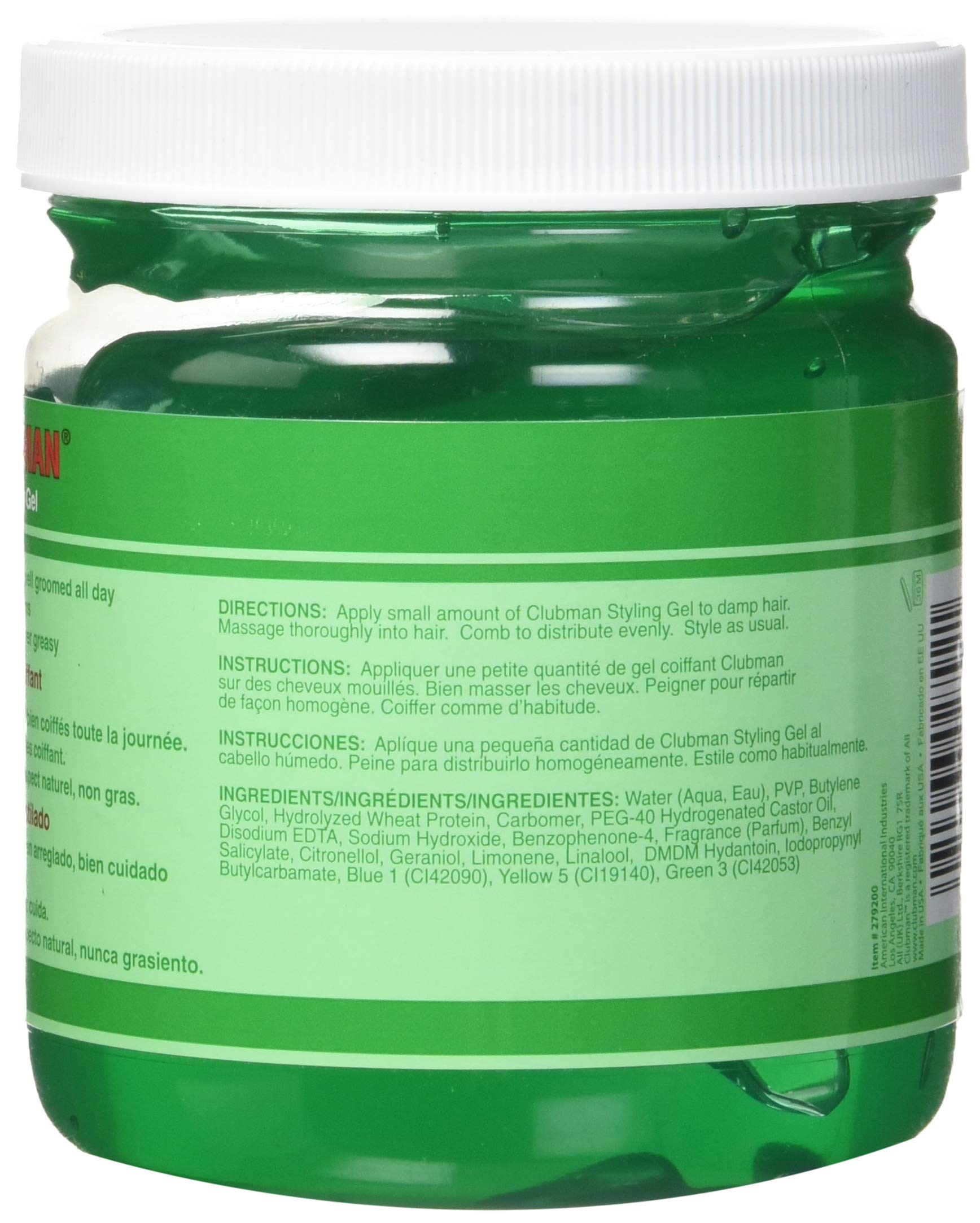 Clubman Styling Gel By Ed Pinaud for Men, 16 Ounce