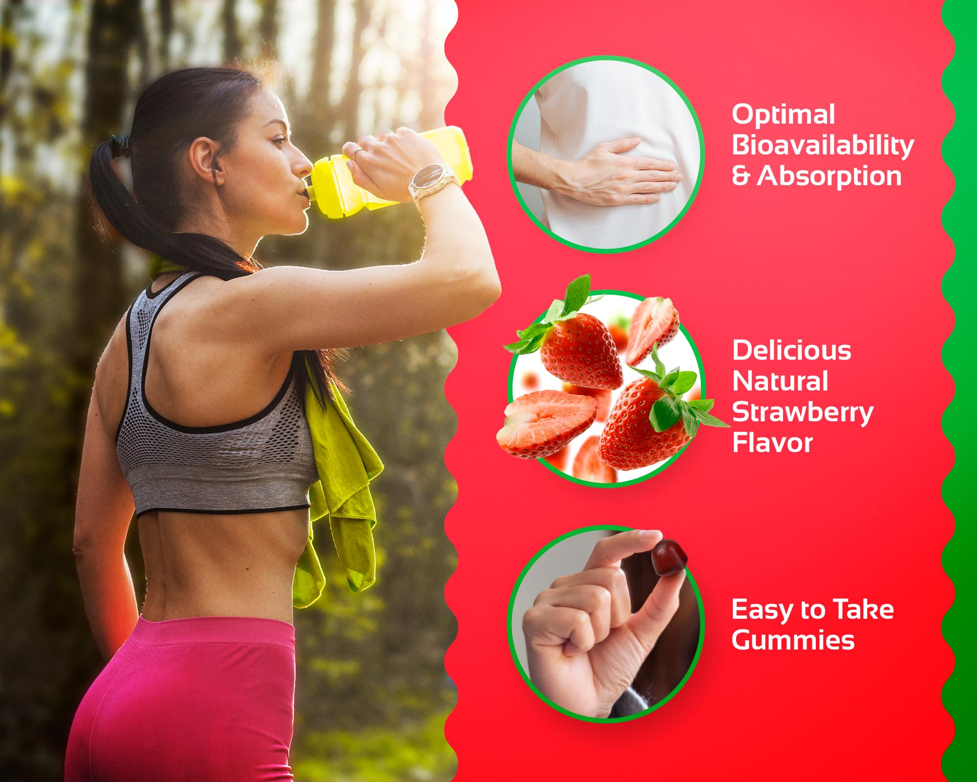 CogniTune Methylfolate Gummies - Easy to Take High Potency L-Methylfolate, Folate Supplement for Brain, Heart Health & Immunity, Delicious Strawberry Flavor, Non-GMO, Vegan, Gluten-Free