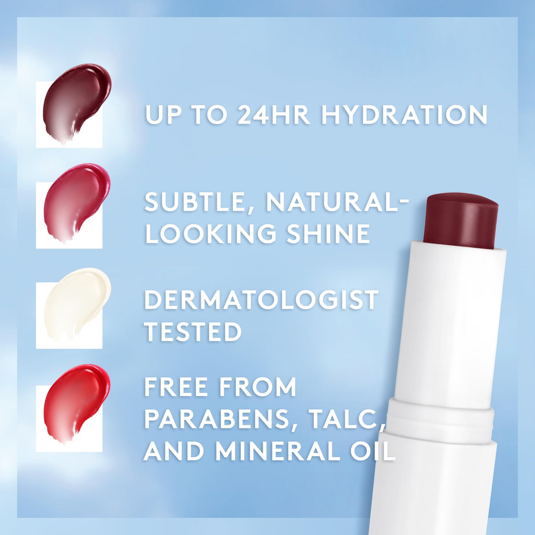 CoverGirl Clean Fresh Tinted Lip Balm, Vegan Formula, Hydrating, Natural Finish, Cruelty Free, Cherry-Ish You, 1 Count