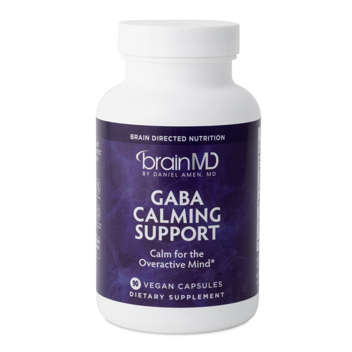 Dr Amen BrainMD GABA Calming Support - 90 Capsules - Promotes Relaxation - Contains Magnesium, Vitamin B6 & Lemon Balm - 90 Servings
