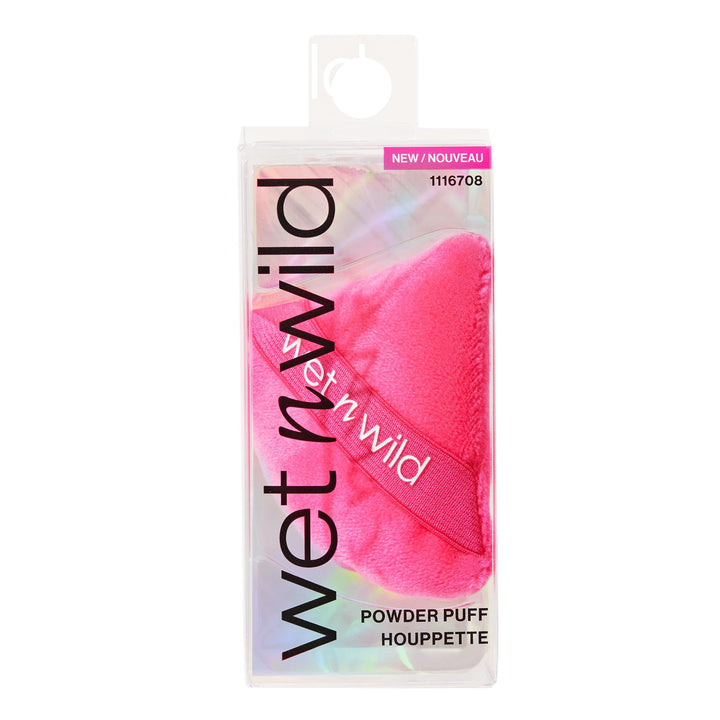 wet n wild Powder Puff, Ultra-Soft Velvet Triangle Puff for Loose & Pressed Powder, Precision Application Around Eyes & Nose, Reusable & Washable with Elastic Finger Band, Cruelty-Free - Pink