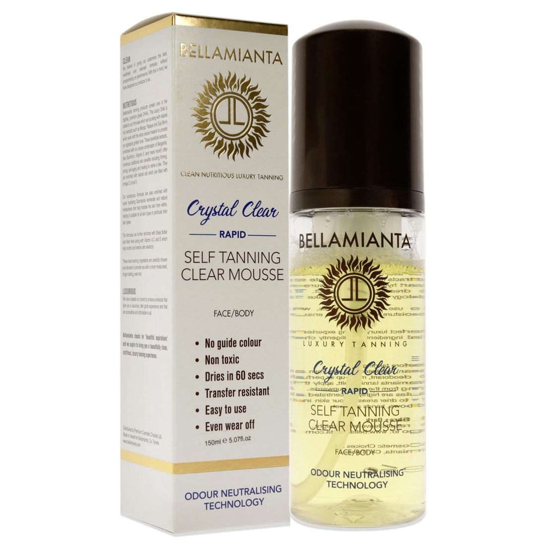 Rapid Self-Tanning Mousse - Crystal Clear by Bellamianta for Women - 5.07 oz Bronzer (I0110301)