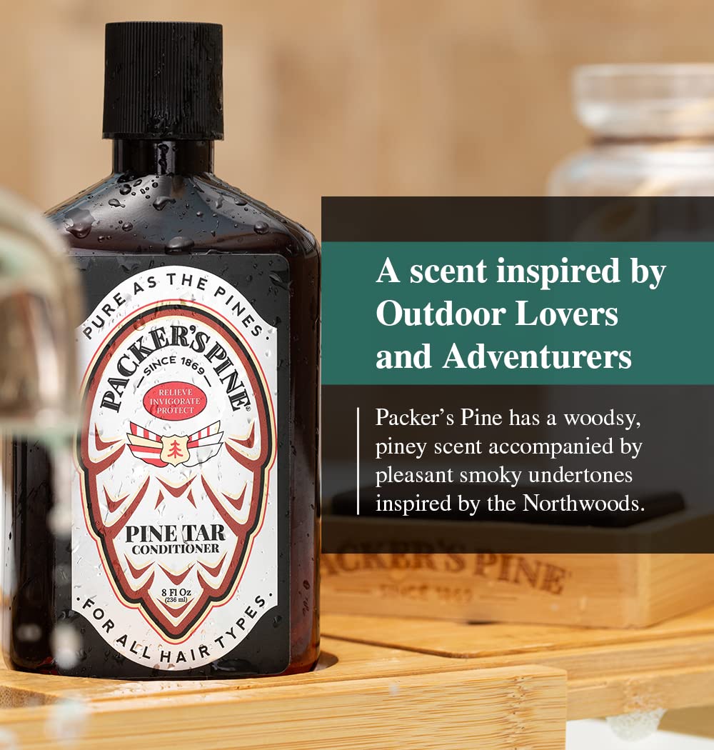 Packer's Pine Tar Conditioner - Natural Men's Psoriasis Aid with Pine Oils, Perfect Companion for Pine Tar Shampoo, 8 fl oz