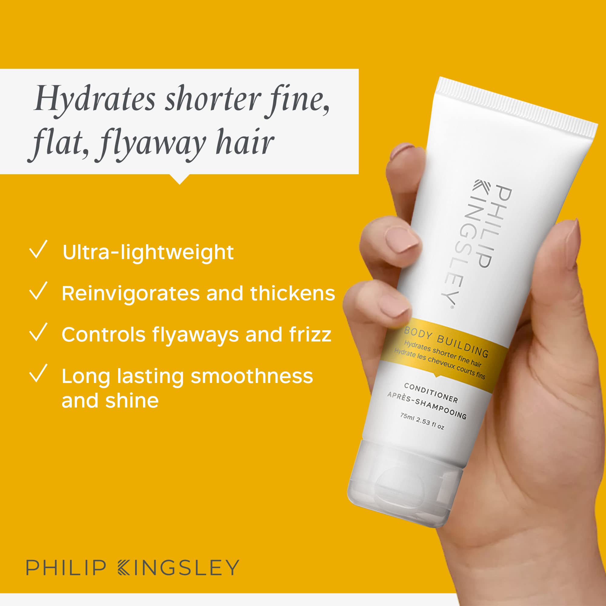 Philip Kingsley | Body Building Volumizing Collection | Includes Shampoo, Conditioner, Root Boosting Volumizer Spray and Hair Plumping Volume Cream | Lifts Fine, Limp, Flat, Flyaway Hair | Set Of 4