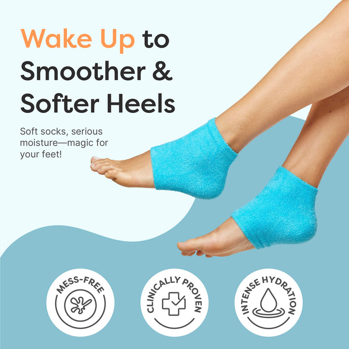 ZenToes Moisturizing Fuzzy Sleep Socks with Vitamin E, Olive Oil and Jojoba Seed Oil to Soften and Hydrate Dry Cracked Heels (Regular, Blue)