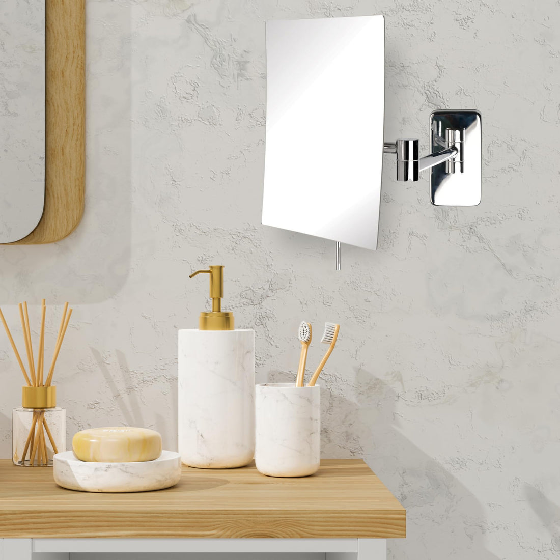 Jerdon JRT695C 6.5-Inch by 8.75-Inch Wall Mount Rectangular Makeup Mirror, Chrome Finish