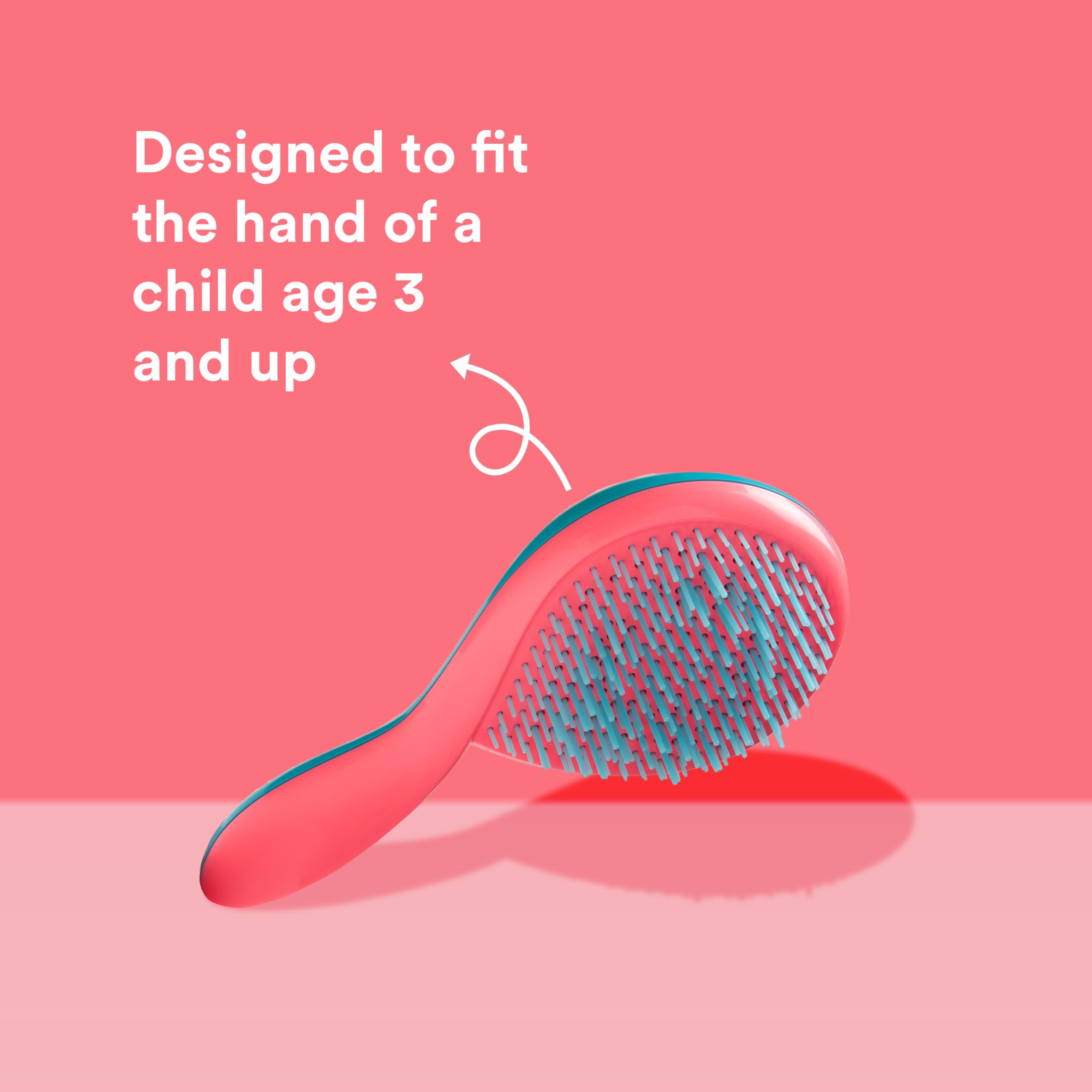 Michel Mercier The Girlie Detangle Brush - Painless Detangling Brush - Easy Grip Hair Brush Design - Thick and Curly Hair - Turquoise-Pink - 1 pc