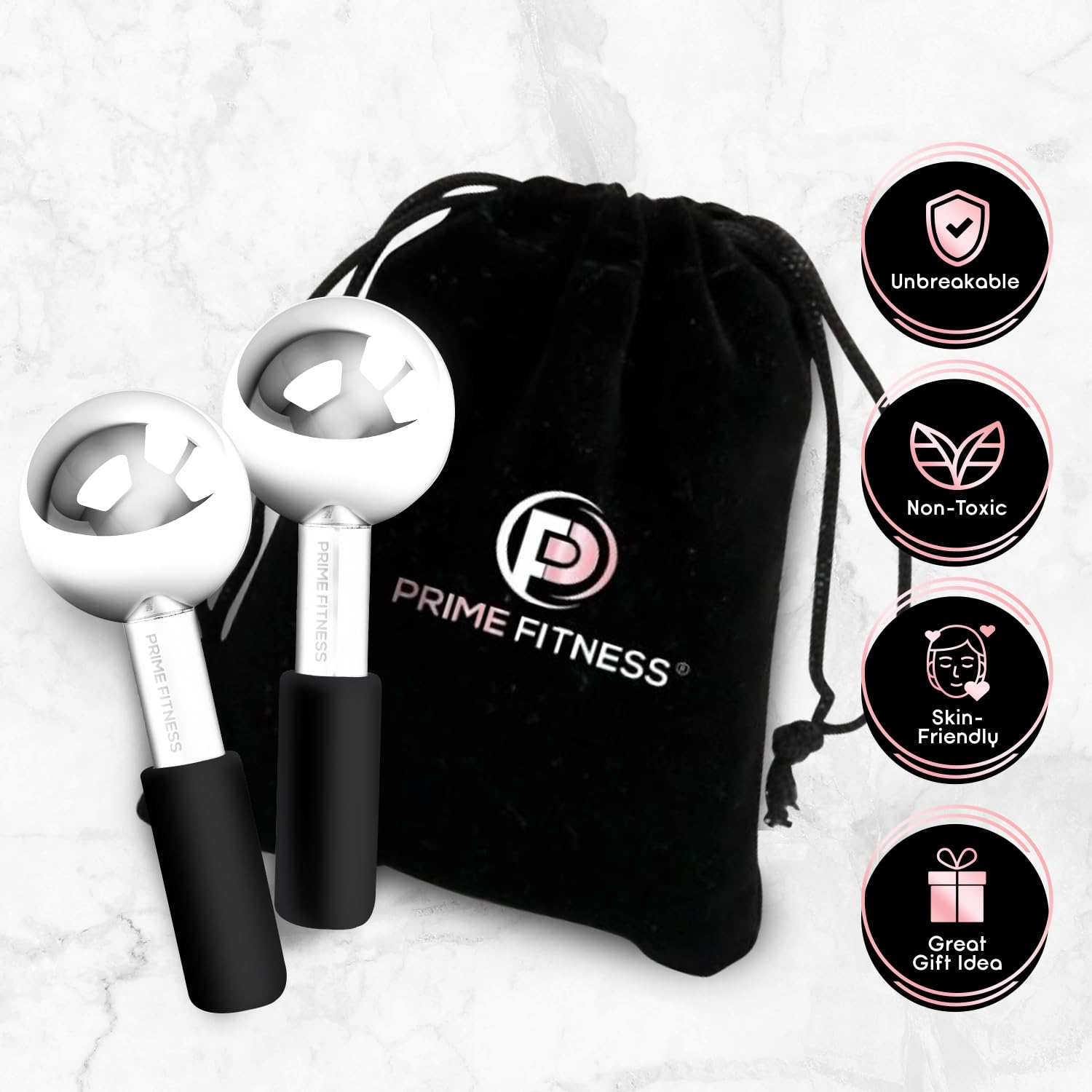 Magic Cool Roller Ball Facial Massage Tools for Face and Neck Ice Globe,Cryo Globes Magic (Black)