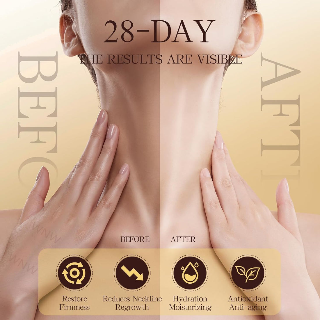 ZJRC AH-8 Firming Neck Cream for Crepey Skin Body Care Comfort Neck Firming Cream with Roller, Anti-Aging Moisturizer for Neck and Chest, Skin Tightening Lotion