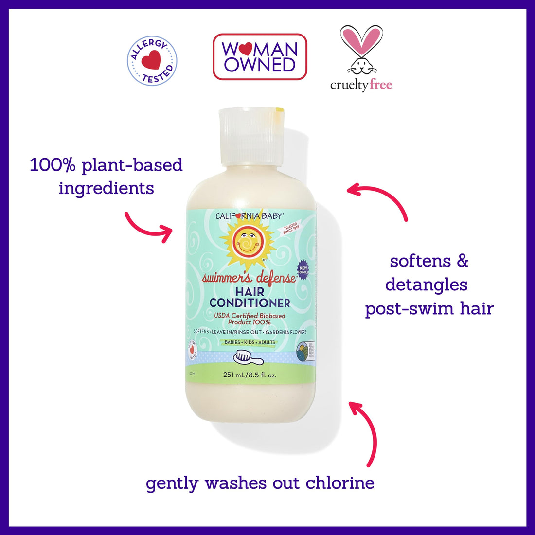 California Baby Hair Conditioner - Swimmer's Defense 8.5 Ounce