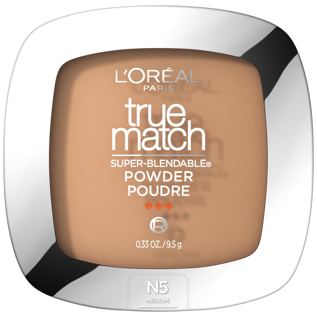 L'Oreal Paris True Match Super-Blendable Oil Free Powder Foundation, N5 Medium, 0.33 oz, Packaging May Vary