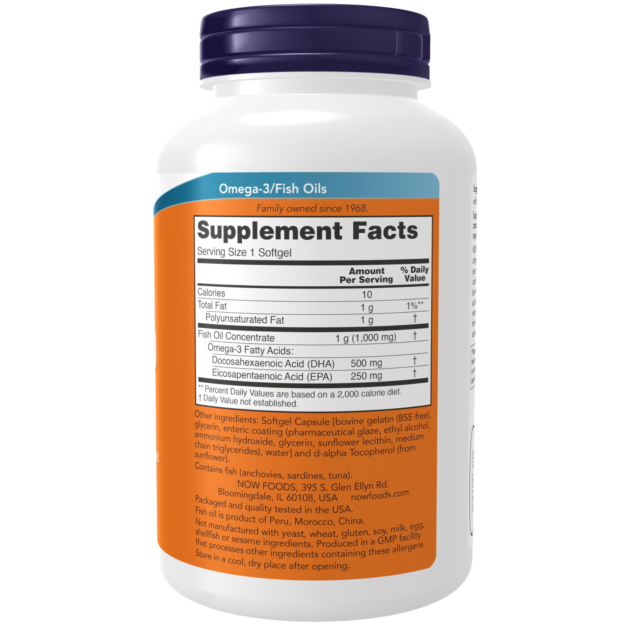 NOW Foods Supplements, DHA-500 with 250 EPA, Molecularly Distilled, Supports Brain Health*, 180 Softgels
