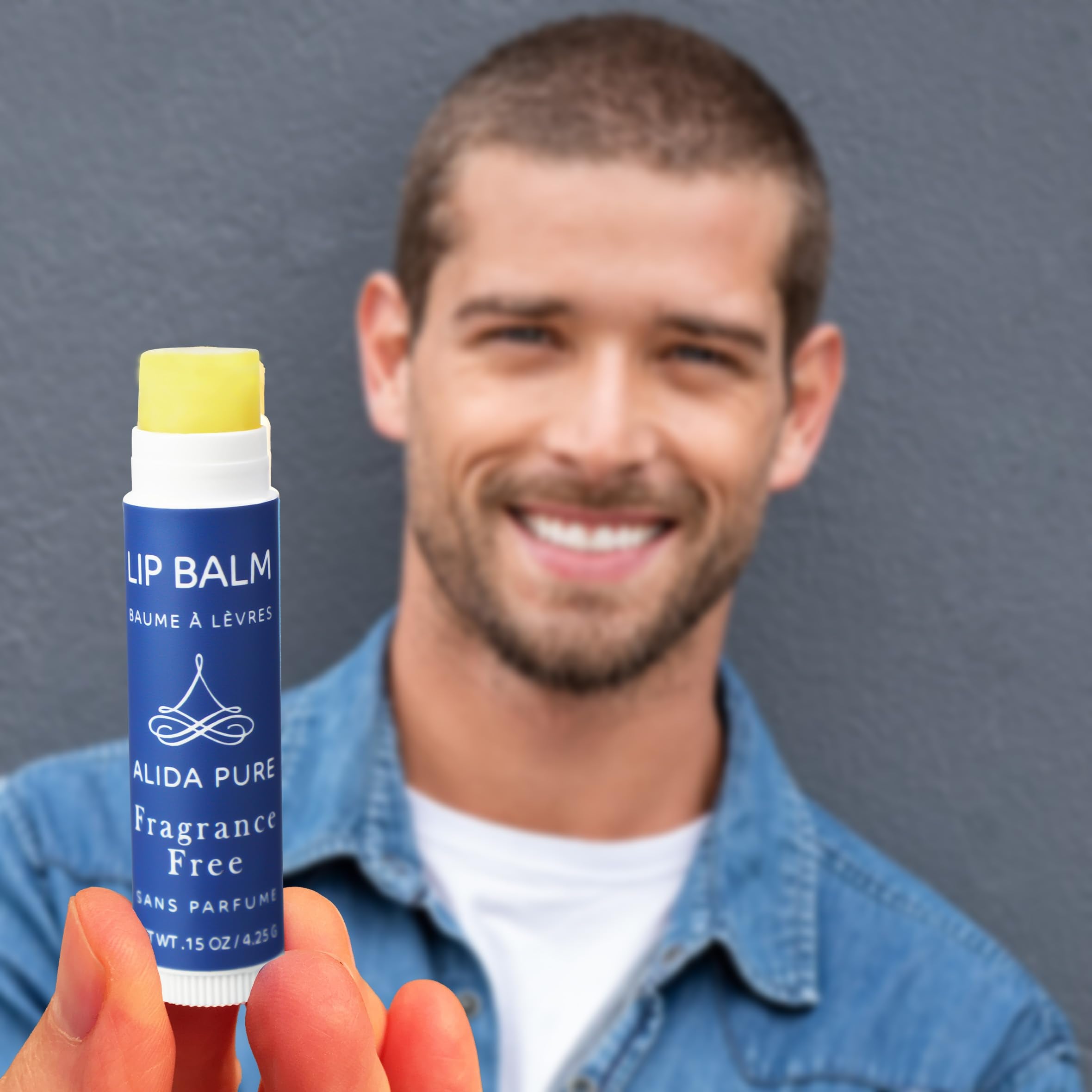 PURE + SIMPLE Fragrance Free Lip Balm Collection, Vegan, Unscented, Set of 5 Tubes, Avocado Butter, Jojoba Oil, Vitamin E Complex Healing Treatment