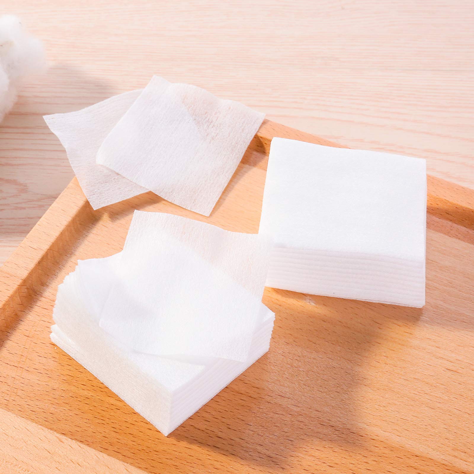 1000 PCS Thin Makeup Facial Cotton Pads, Soft and Square Nail Polish Remover Cotton Pads, Facial Eye Lip Makeup Remover Cotton Pads, Non-Woven Cotton, Lint Free