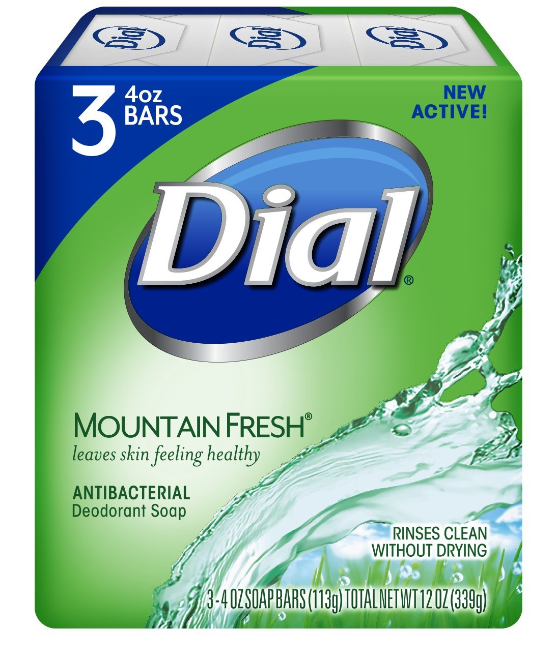 Dial Mountain Fresh Antibacterial Deodorant Soap By For Unisex - 3 X 4 Oz Soap