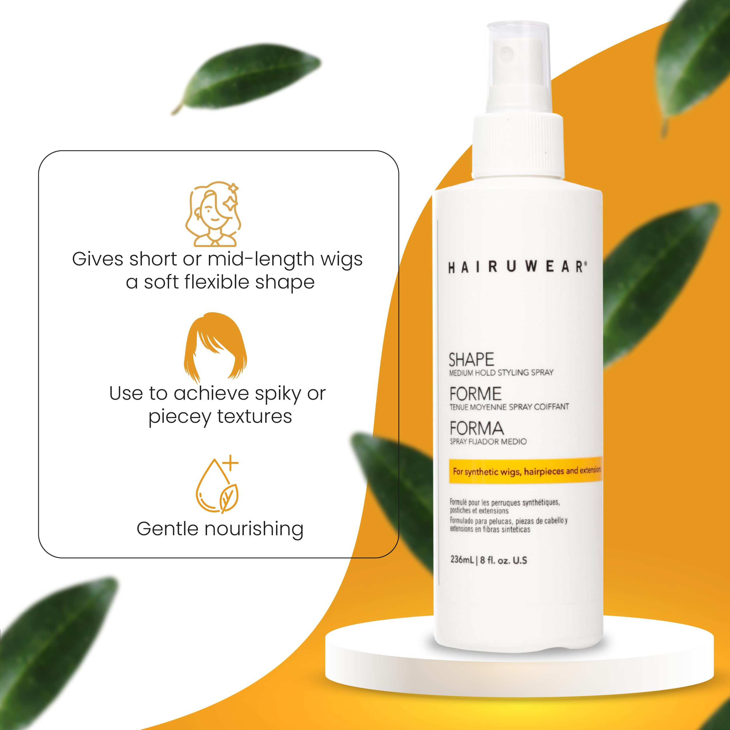 HairUWear Cleansing Shampoo, Restoring Conditioner and Styling Spray Essential Hair Care 8 Ounce…