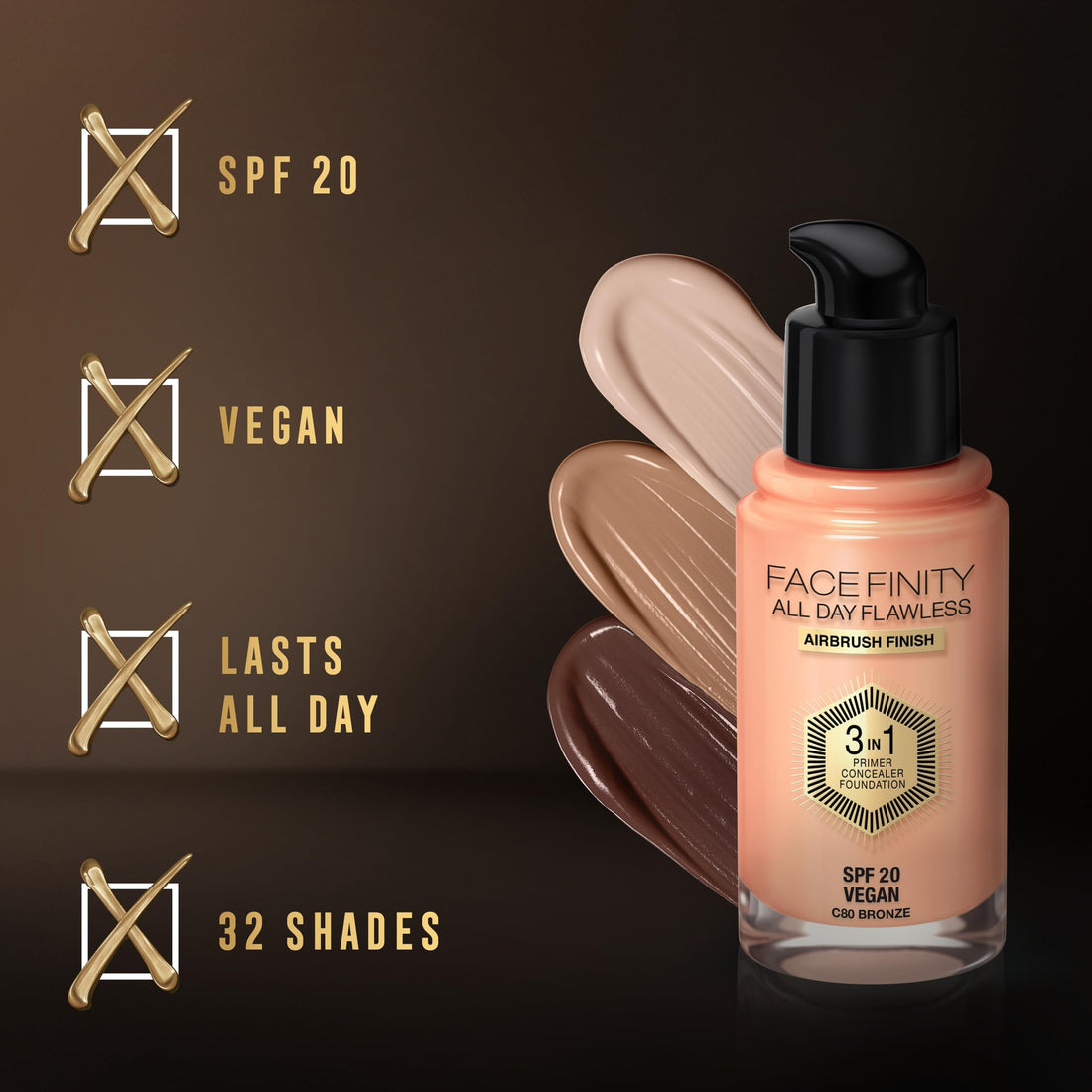 Max Factor Facefinity All Day Flawless 3 In 1 Foundation SPF 20, No. 50 Natural