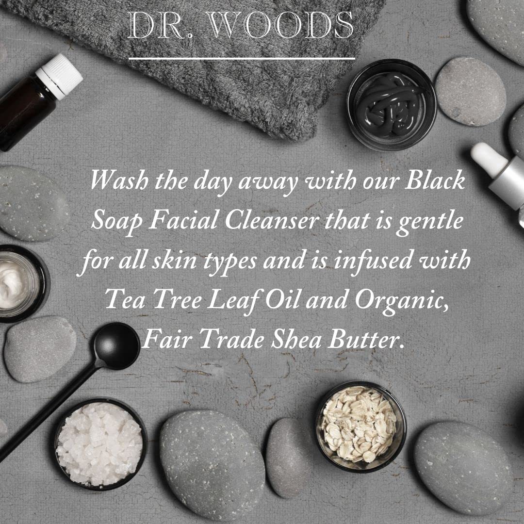 Dr. Woods Shea Vision Black Soap Facial Cleanser with Organic Shea Butter, 8 Ounce