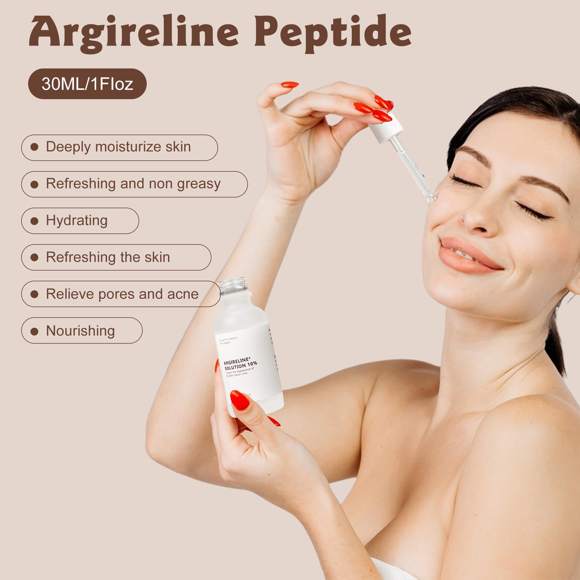 Argireline Serum For Face, Advanced Anti-Wrinkle Facial Serum For Women, Moisturizing Argireline 10% Solution For Face, Argireline Peptide.Suitable For All Skin (1, 1PC)