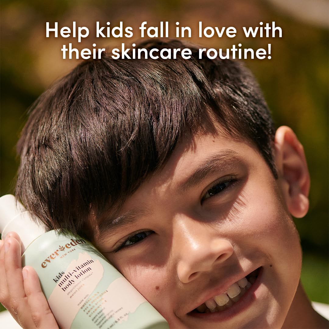 Evereden Kids Multi-Vitamin Body Lotion (6.8 fl.oz., Melon Juice): Gentle & Non-Toxic Moisturizing Kids Lotion | Nourishing & Protective Lotion for Kids