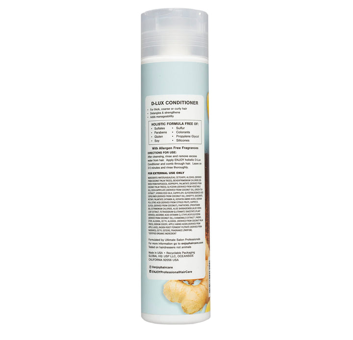 Enjoy Hair Care Holistic D-LUX Conditioner, pH 4.0-5.0, Hair Conditioner for Damaged Hair, Curl Conditioner for All Hair Types - 10 Fl Oz