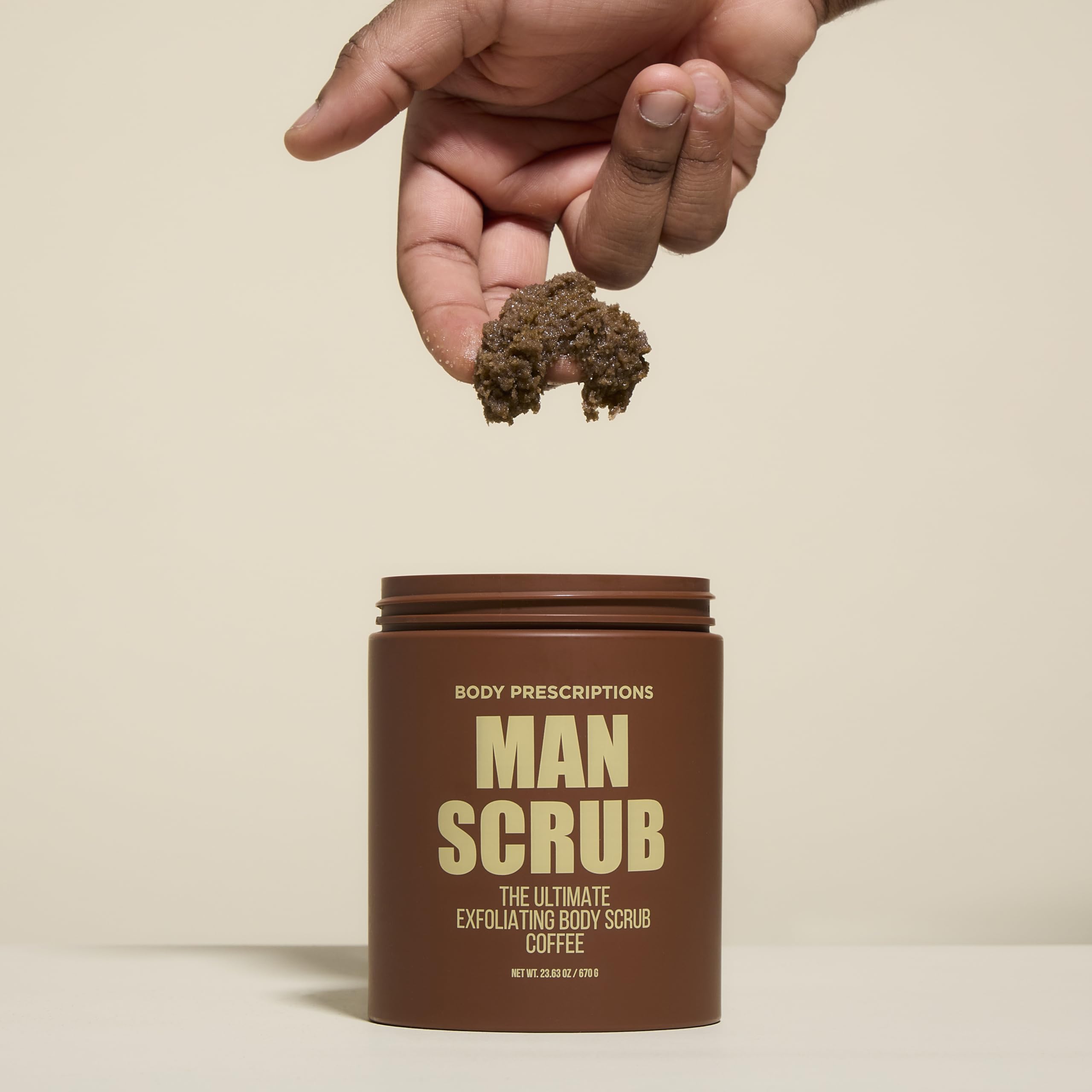 Body Prescriptions Men’s Exfoliating Body Scrub – Ultimate Skin Cleansing Wash in Jar with Twist-Top Lid, For All Skin Types, 21 Ounce (Pack of 2), Coffee