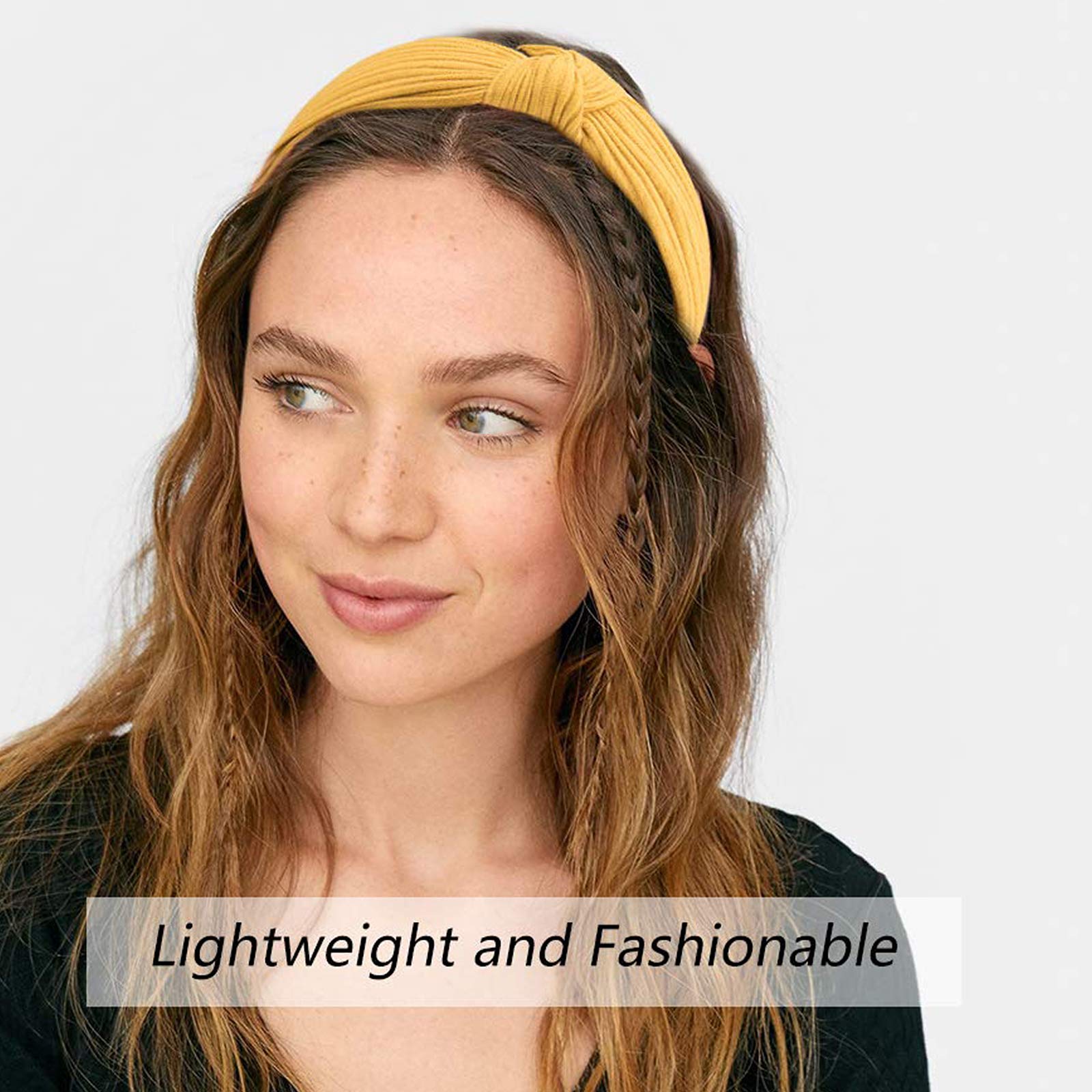 Ondder 10 Pack Knotted Headbands Wide Headbands Bowknot Hard Headbands Headwear Turban Headbands Cute Hair Accessories for Women (10 Pack Knotted Headbands)