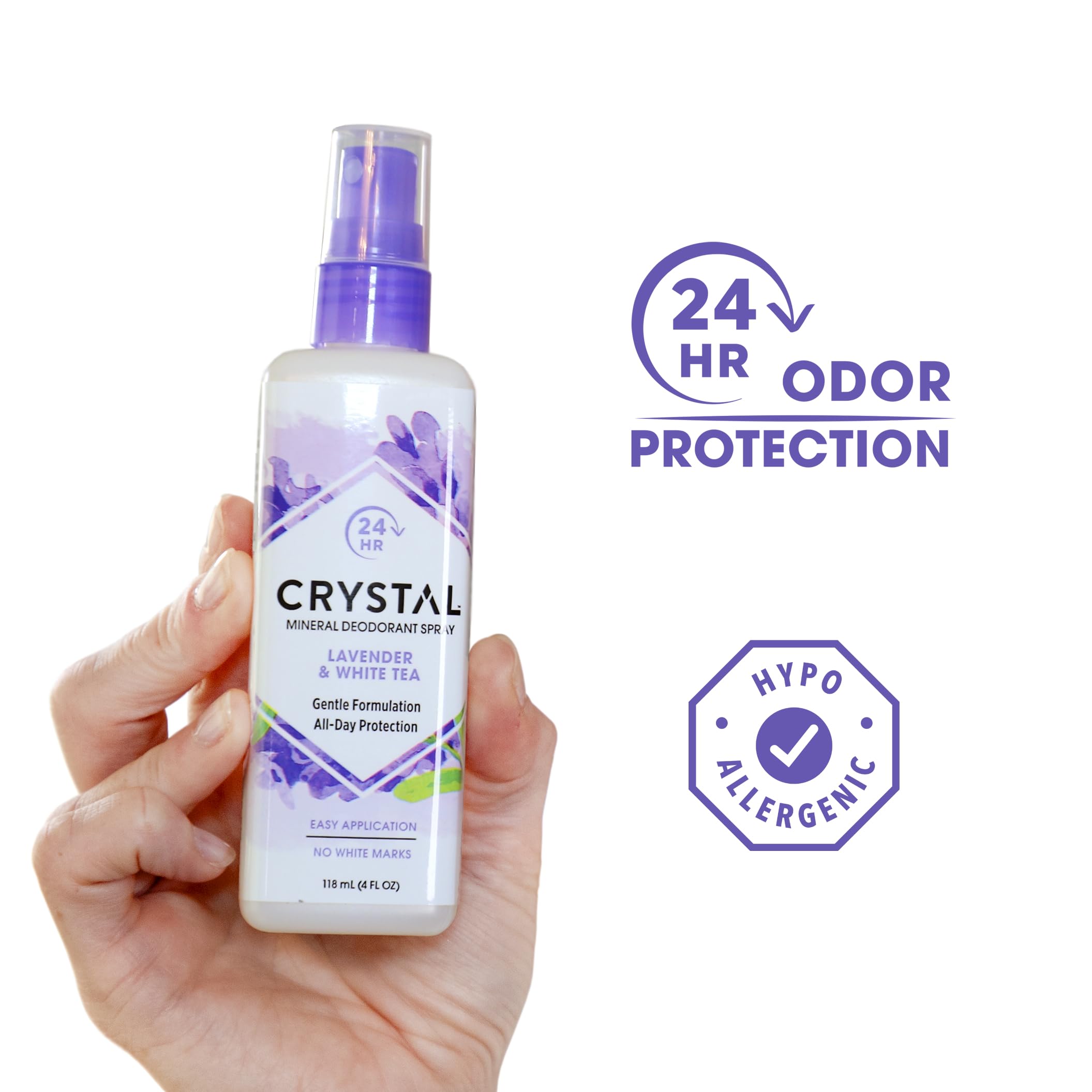 Crystal Essence Lavender and White Tea Body Spray - 4 oz - Liquid (Pack of 2)