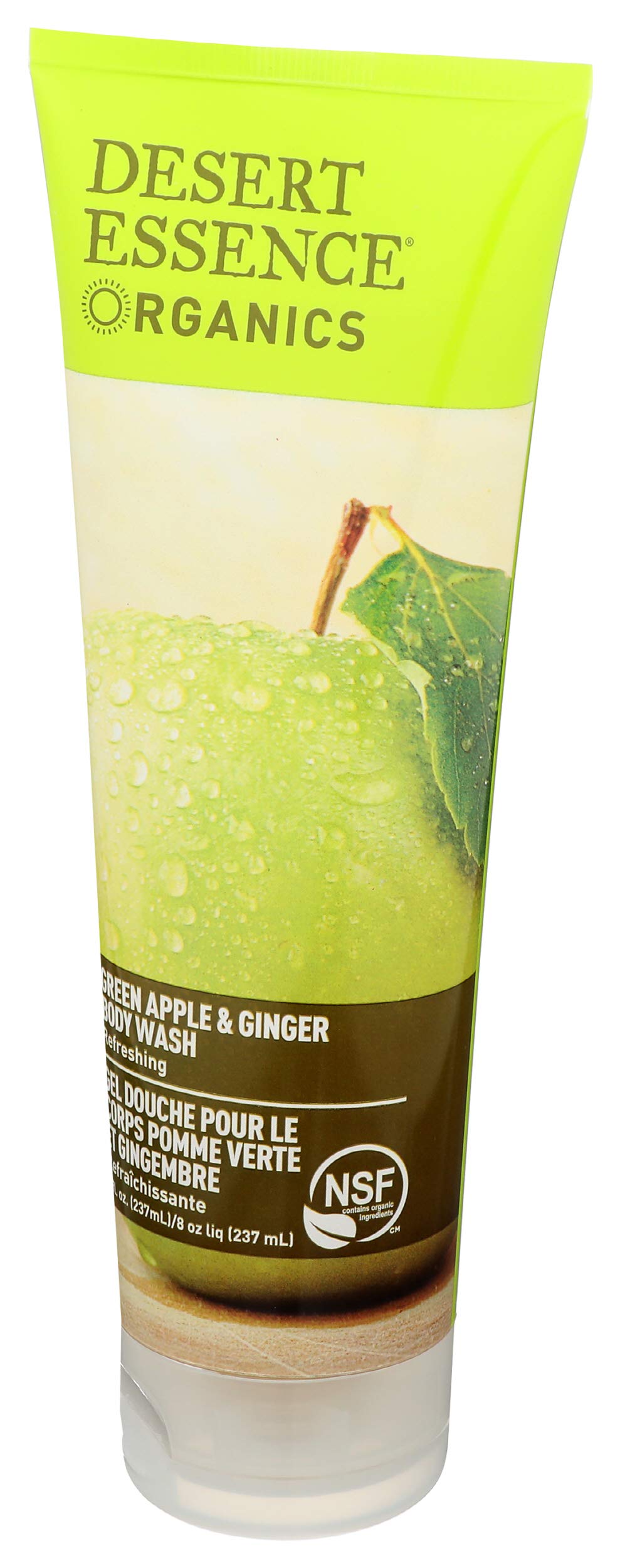 Desert Essence Green Apple and Ginger Body Wash With Organic Apple and Ginger Extracts, Organic Yucca Cactus and Apple Fruit Extract, 8 fl oz (Pack of 2)