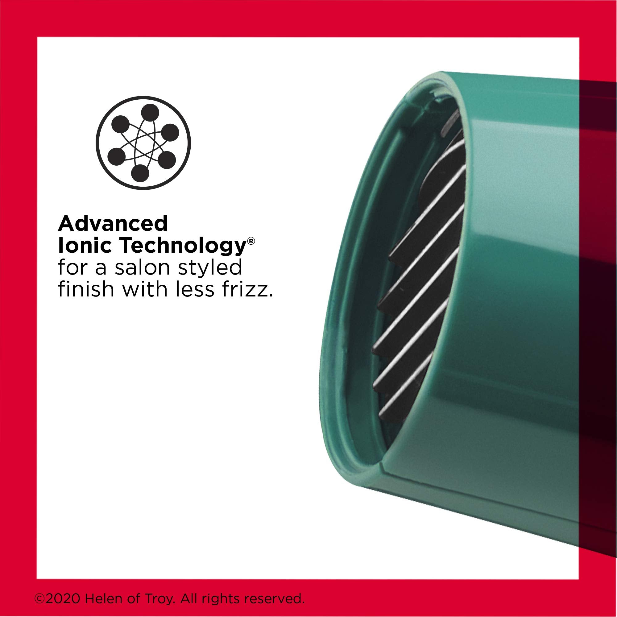 REVLON Volume Booster Hair Dryer with Diffuser | Voluminous Lift and Body | 1875W Blow Dryer with Ionic Technology for Salon Styled Finish with Less Frizz (Green)