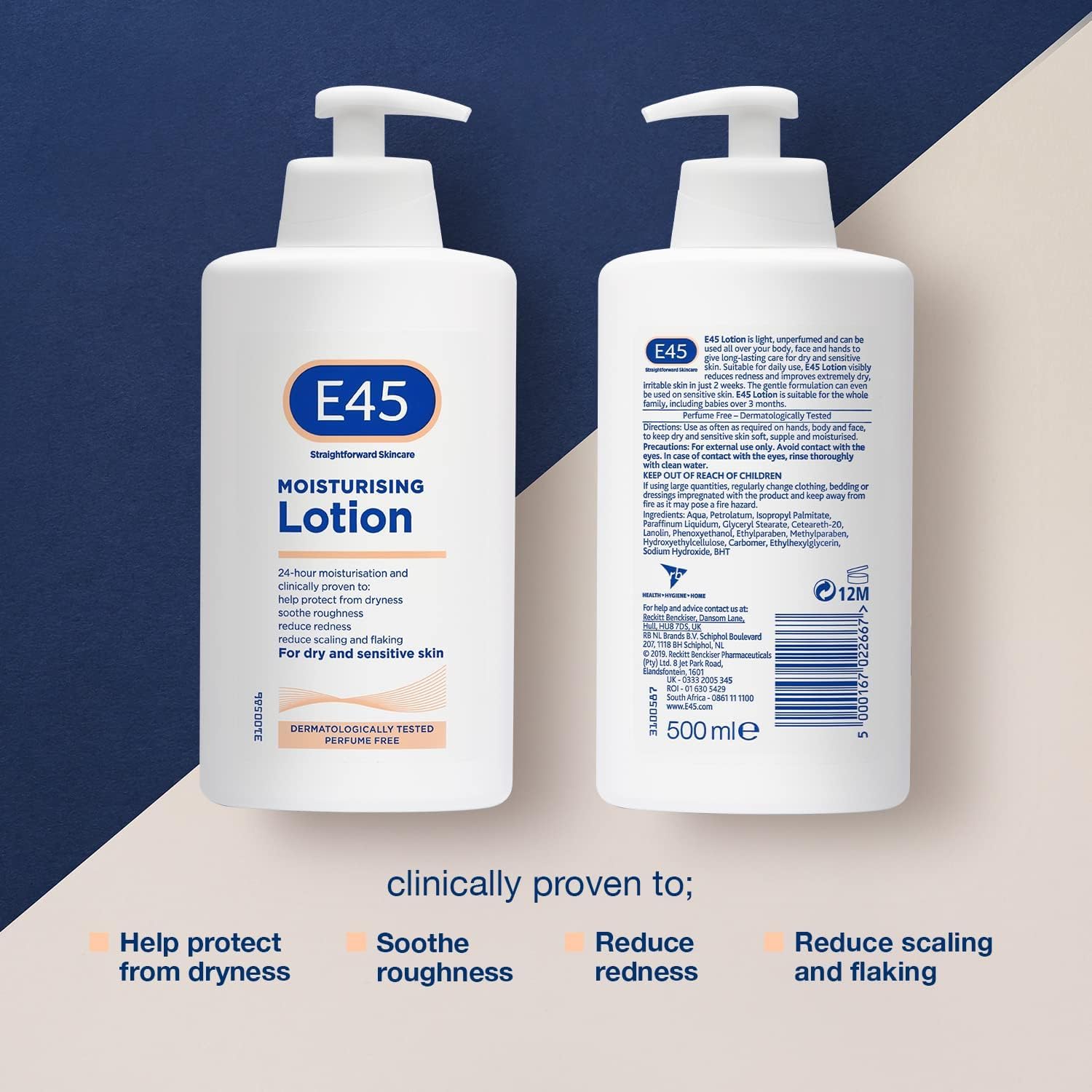 E45 Dermatological Moisturising Lotion, 16.91 Fl Oz (Pack of 2)