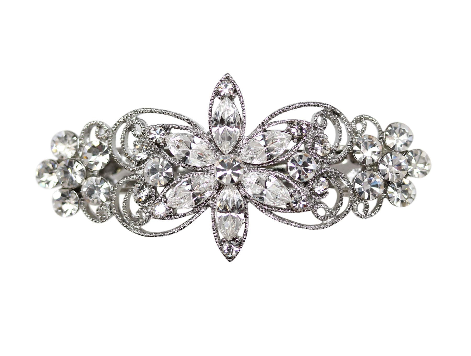 Faship Clear Barrette Bridal Bridesmaid Flower Girl Wedding Party Prom