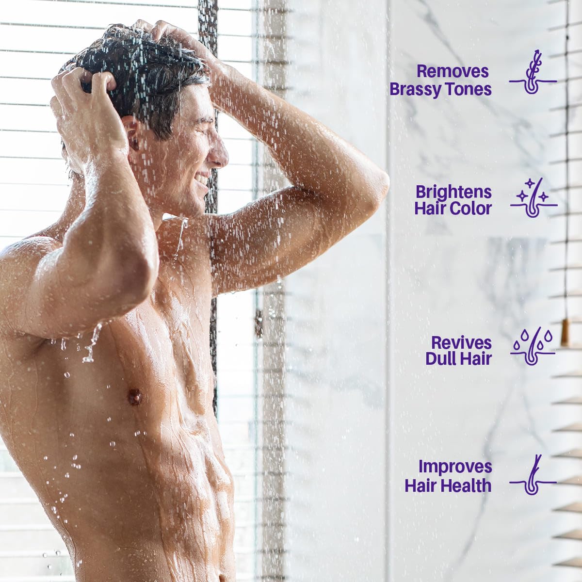 MYSTÉRE BEAUTÉ Purple Shampoo and Conditioner Set, For Blonde, Silver, and Gray Hair - Purple Shampoo Conditioner for Men Women, Sulfate Free Anti Yellowing Vibrant Color Protection - 16 fl oz each