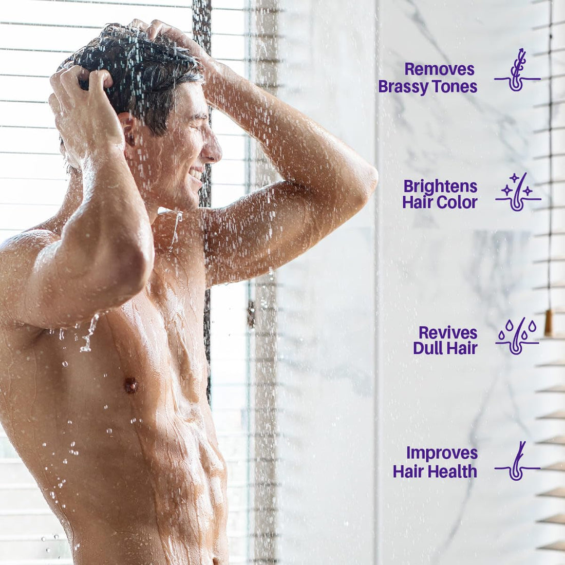 MYSTÉRE BEAUTÉ Purple Shampoo and Conditioner Set, For Blonde, Silver, and Gray Hair - Purple Shampoo Conditioner for Men Women, Sulfate Free Anti Yellowing Vibrant Color Protection - 16 fl oz each