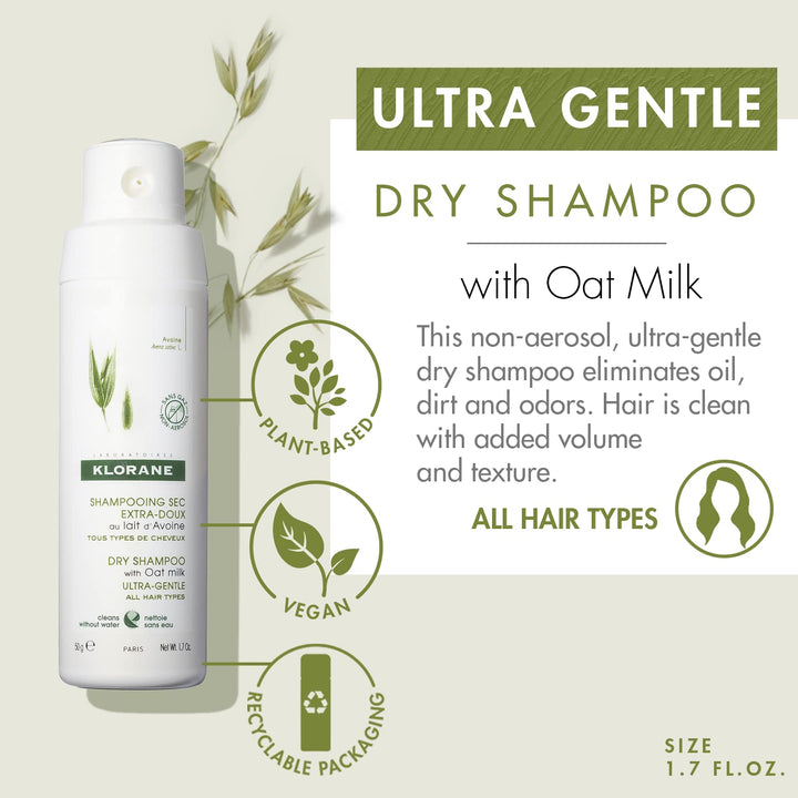Klorane Gentle Dry Shampoo with Oat Milk - Non-Aerosol 1.7 oz.