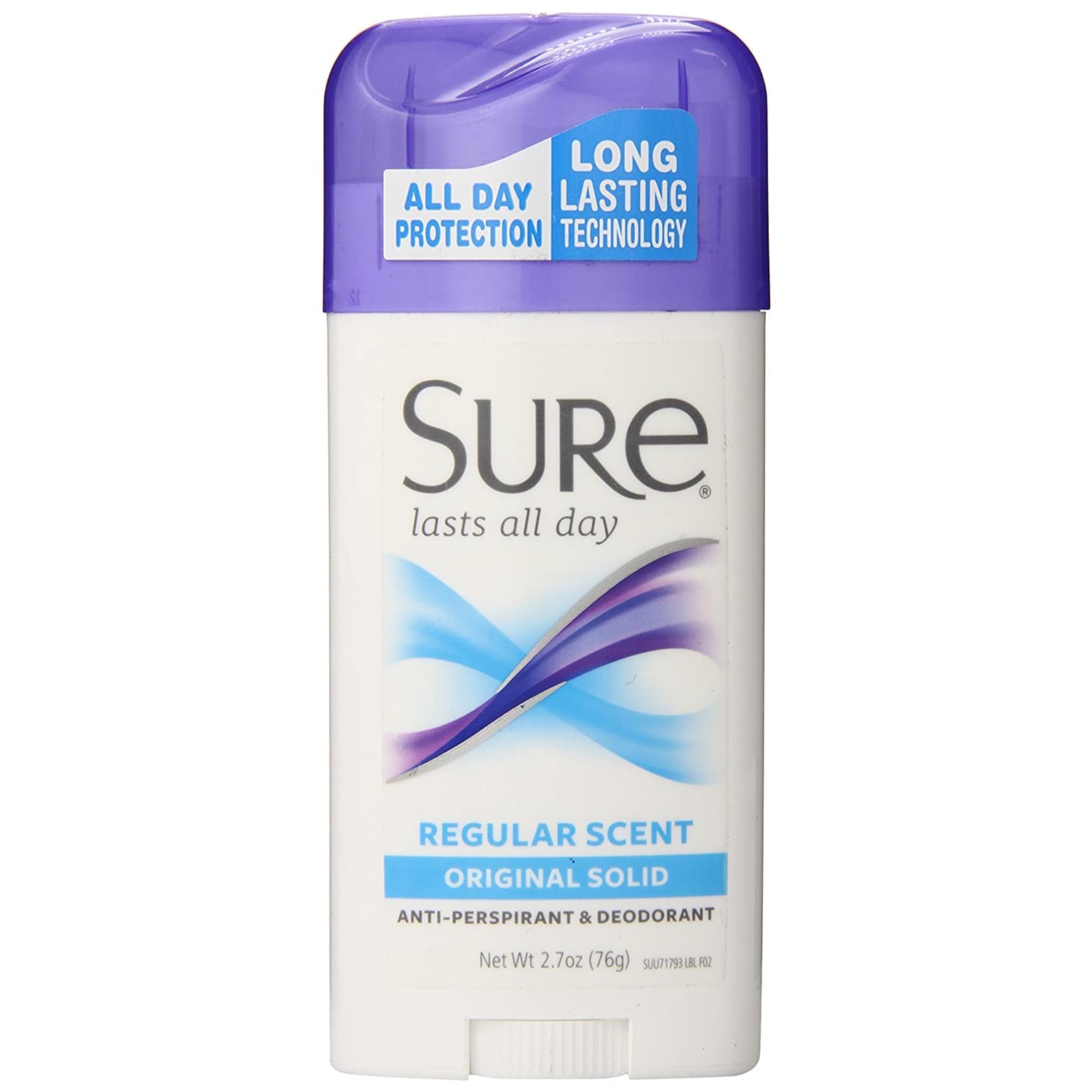 Sure Antiperspirant & Deodorant Regular Scent Original Solid Lasts All Day Net Wt. 2.7 Oz (76 G) Each Pack Of 4