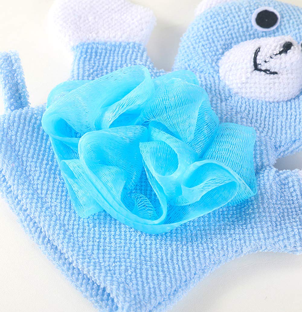 Bath and Shower Loofah Sponge For Kids,Non-toxic,Skin-friendly Soft Terry Cloth Bath Puppet,Wash Cloth,Bath Mitt,Bath Mitt,Terry Cloth Bath Mitt Set of 3,Cute Face Design(Cartoon Rabbit/Duck/Bear)