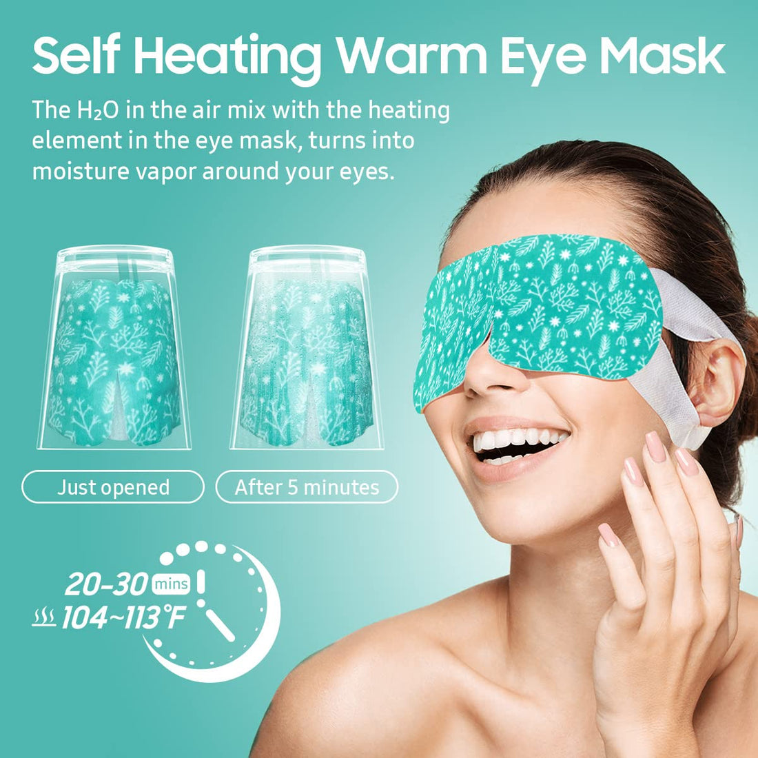 BeHoomi Steam Eye Mask, 10 Packs Heated Eye Mask, Self Heating Disposable SPA Warm Compress for Eyes Sleep Mask, Soothing Moist Heat Eye Masks, Travel Essentials & Relaxation Gifts (Unscented)