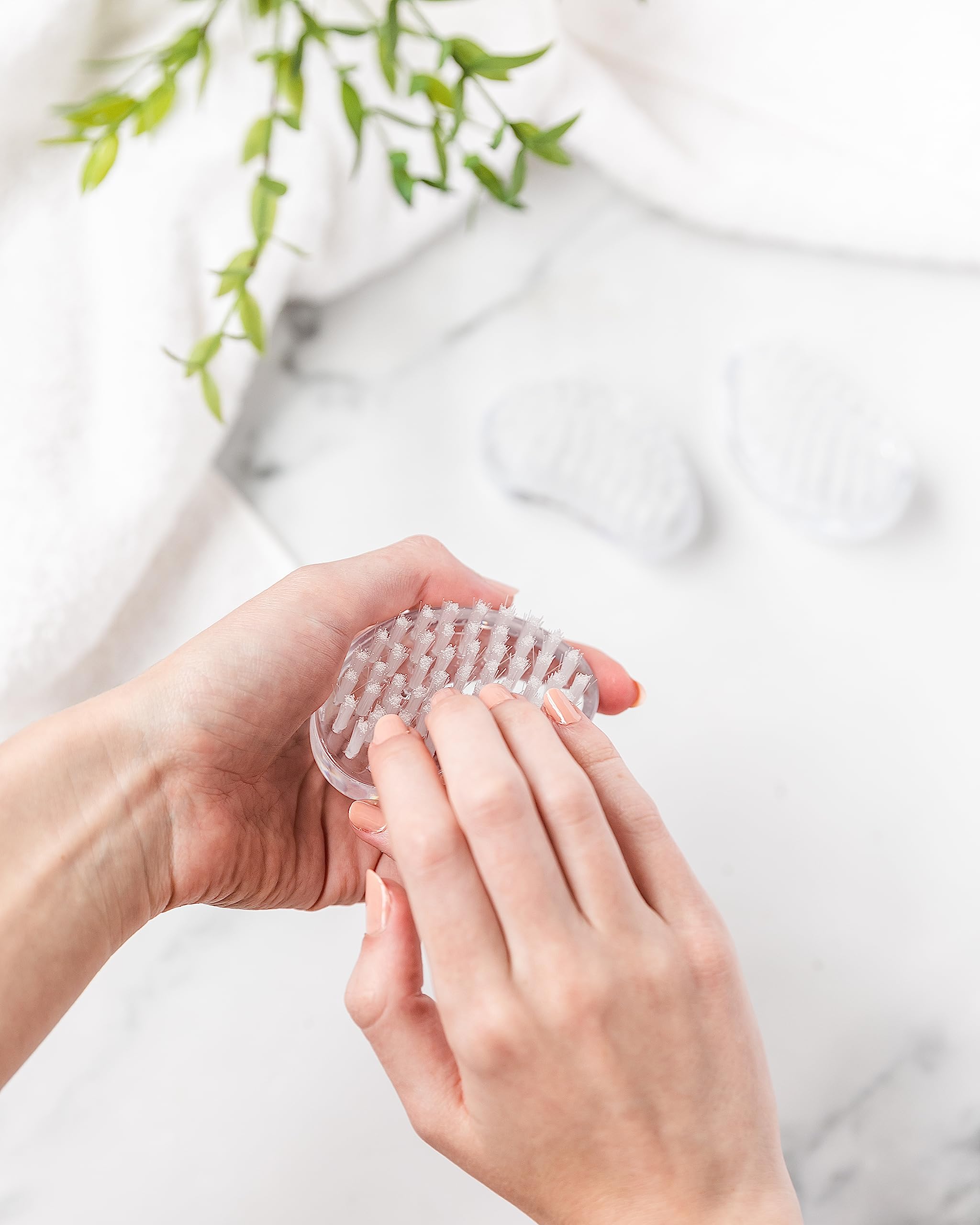 Amazon Basics Manicure Brush, 10 Count, Clear, White